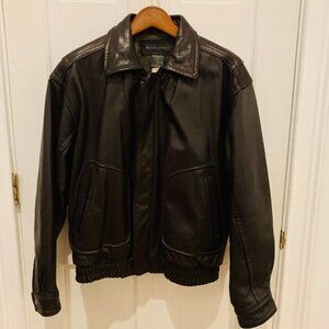 NEW W/Tags Vintage Banana Republic Genuine Leather Bomber Jacket Brown Men